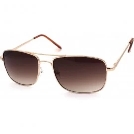 Rectangular Mens Air Force Classic 90s Narrow Racer Pilots Sunglasses - Gold Brown - CB1977E496N $12.38