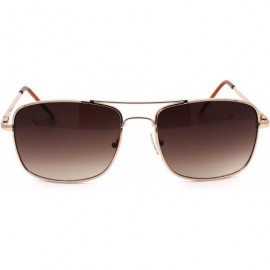 Rectangular Mens Air Force Classic 90s Narrow Racer Pilots Sunglasses - Gold Brown - CB1977E496N $12.38