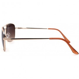 Rectangular Mens Air Force Classic 90s Narrow Racer Pilots Sunglasses - Gold Brown - CB1977E496N $12.38