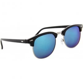 Oversized Classic Unisex Sunglasses Durable Semi-Rimless Half Frame Mirrored Lens - C018GNIDXWA $9.14