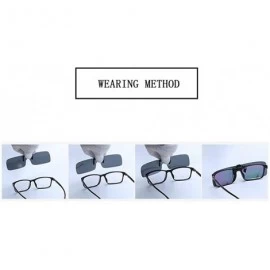 Rectangular Polarized Clip on Sunglasses Anti Glare for Prescription Eyeglasses Clip - Type 2 - CM18OYSMMHC $8.53