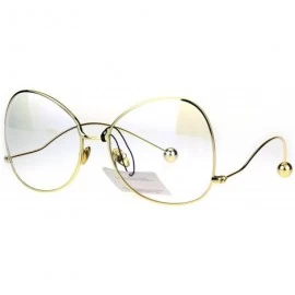 Butterfly Womens Drop Temple Metal Frame Butterfly Swan Clear Lens Glasses - Gold Clear - CT182XET8YD $23.18