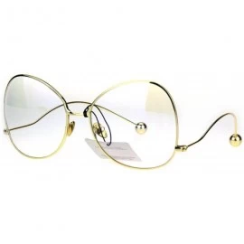 Butterfly Womens Drop Temple Metal Frame Butterfly Swan Clear Lens Glasses - Gold Clear - CT182XET8YD $14.73