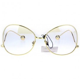 Butterfly Womens Drop Temple Metal Frame Butterfly Swan Clear Lens Glasses - Gold Clear - CT182XET8YD $14.73