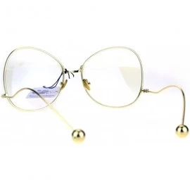 Butterfly Womens Drop Temple Metal Frame Butterfly Swan Clear Lens Glasses - Gold Clear - CT182XET8YD $14.73