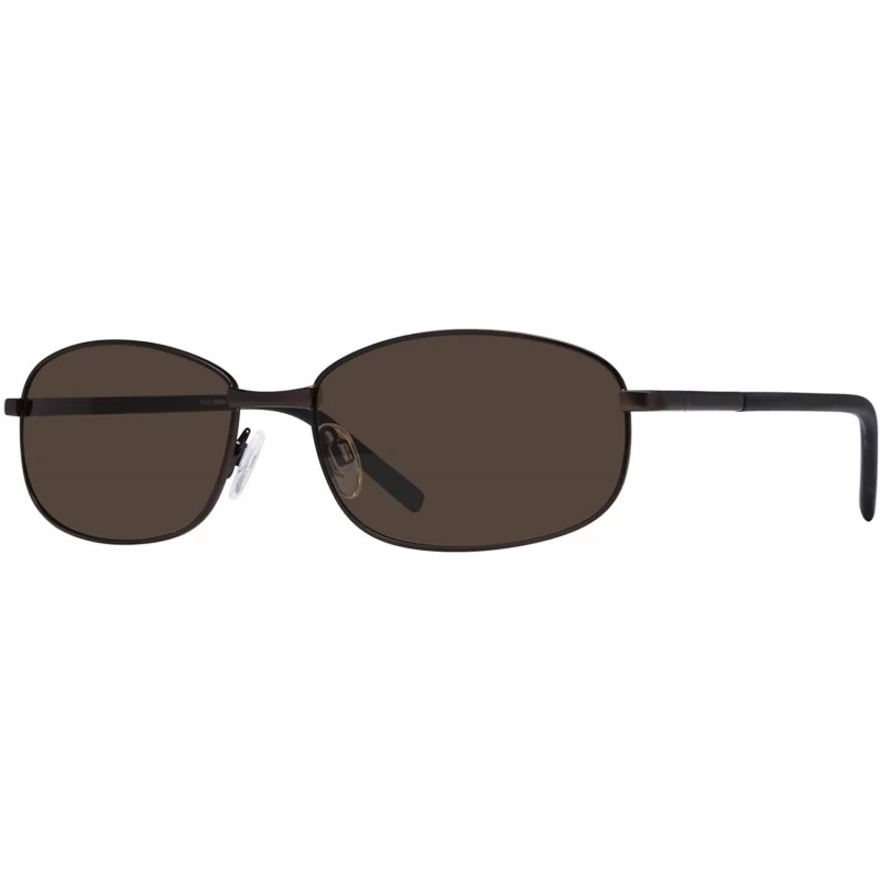 Rectangular Buzz Men's Sunglasses (Matte Brown/Brown) - C518XIUZO3Z $38.30