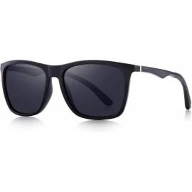 Rectangular Polarized Sunglasses for Men Aluminum Mens Sunglasses- Driving Rectangular Sun Glasses For Men/Women - Black - C3...