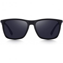 Rectangular Polarized Sunglasses for Men Aluminum Mens Sunglasses- Driving Rectangular Sun Glasses For Men/Women - Black - C3...