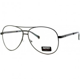 Aviator Nerd Eyewear Clear Lens Aviator Glasses Metal Frame Fashion Eyeglasses - Gunmetal - CL187KZ29Y5 $9.88