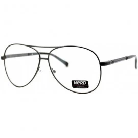 Aviator Nerd Eyewear Clear Lens Aviator Glasses Metal Frame Fashion Eyeglasses - Gunmetal - CL187KZ29Y5 $19.24