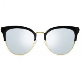 Cat Eye Stylish Polarized Sunglasses 100% UV Protection For Women - B2-black+silver - CE18GNY6UY5 $11.82