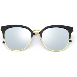 Cat Eye Stylish Polarized Sunglasses 100% UV Protection For Women - B2-black+silver - CE18GNY6UY5 $11.82