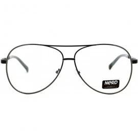 Aviator Nerd Eyewear Clear Lens Aviator Glasses Metal Frame Fashion Eyeglasses - Gunmetal - CL187KZ29Y5 $19.24