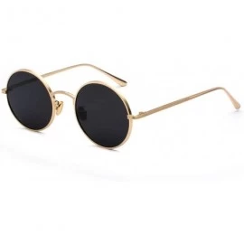 Round Sunglasses with Red Lenses Round Metal Frame Vintage Retro Glasses Unisex as in Photo Gold with Pink - CL194O0NKWS $27.57