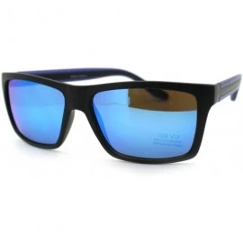 Rectangular Men's Fashion Sunglasses Sporty Casual Rectangular Frame - Black Blue - CT11OGVYI0J $18.31