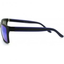 Rectangular Men's Fashion Sunglasses Sporty Casual Rectangular Frame - Black Blue - CT11OGVYI0J $8.41