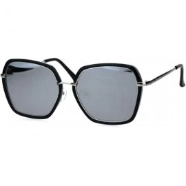 Butterfly Womens Double Rim Mod Designer Fashion Style Luxury Sunglasses - Black Mirror - CV18HITEXHC $14.07