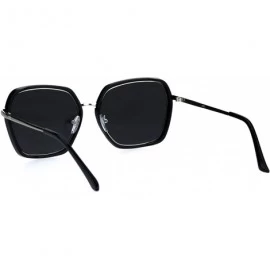 Butterfly Womens Double Rim Mod Designer Fashion Style Luxury Sunglasses - Black Mirror - CV18HITEXHC $14.07