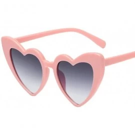 Round Women Retro Fashion Heart-shaped Shades Sunglasses Integrated UV Glasses - C - CV18TKUCCD8 $8.39