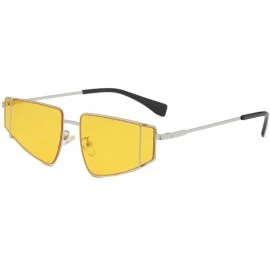 Square Irregular Sunglasses Fashion Vintage Eyeglasses - Yellow - C218S4WCC48 $17.85