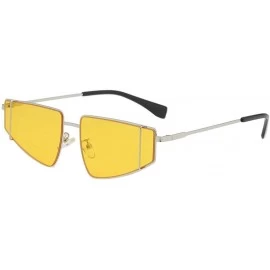 Square Irregular Sunglasses Fashion Vintage Eyeglasses - Yellow - C218S4WCC48 $7.52
