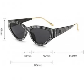 Rectangular Fashion Diamond Sunglasses Unisex-Shade Glasses Cat Eye Mirror Lens-Sturdy Frame - E - C31905YLLED $26.44