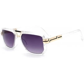 Square 2019 Fashion Brand Designer Men's Square Sunglasses Oversized Metal Frame Ladies Sunshade with Box - CE1935RXIEX $24.26