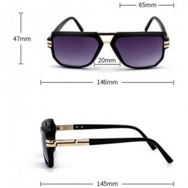 Square 2019 Fashion Brand Designer Men's Square Sunglasses Oversized Metal Frame Ladies Sunshade with Box - CE1935RXIEX $13.77