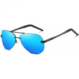 Oval Men Women Polarized Sunglasses Punk Alloy Frame Sun Glasses Driving Glasses Shades Male 70018 - Blue Blue - CT18X4IK6XS ...