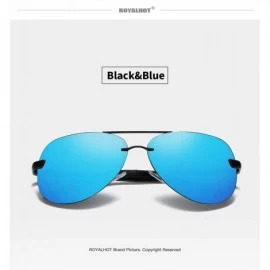 Oval Men Women Polarized Sunglasses Punk Alloy Frame Sun Glasses Driving Glasses Shades Male 70018 - Blue Blue - CT18X4IK6XS ...