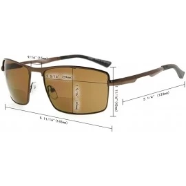 Rectangular Mens Polycarbonate Lens Polarized Sunglasses With Metal Frame Spring Hinges - Brown/Brown Lens - CE186L6858I $41.71