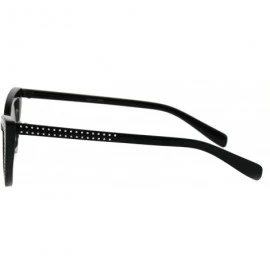 Cat Eye Womens Bling Engrave Triangle Plastic Cat Eye Plastic Sunglasses - All Black - CQ18GL66OO7 $10.82