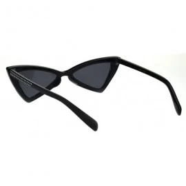 Cat Eye Womens Bling Engrave Triangle Plastic Cat Eye Plastic Sunglasses - All Black - CQ18GL66OO7 $18.87