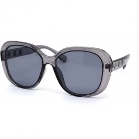 Butterfly Womens Pyramid Stud Trim Arm Plastic Butterfly Sunglasses - Slate Grey - CX1950ODL3D $23.20