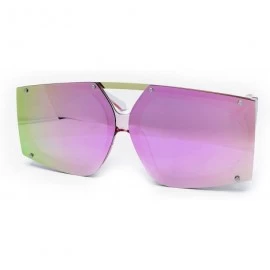 Square 8350 Premium Oversize XXL Women Brand Designer Square Bold Style Thick Frame Metal Candy Fashion Sunglasses - CA18IYGA...