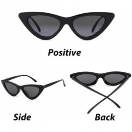 Goggle Cat Eye Sunglasses Vintage Mod Style Retro Kurt Cobain Sunglasses - Black&clear Blue - CF18ZUN9299 $11.77
