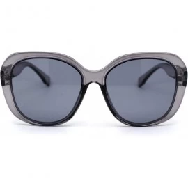 Butterfly Womens Pyramid Stud Trim Arm Plastic Butterfly Sunglasses - Slate Grey - CX1950ODL3D $23.20