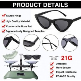 Goggle Cat Eye Sunglasses Vintage Mod Style Retro Kurt Cobain Sunglasses - Black&clear Blue - CF18ZUN9299 $11.77