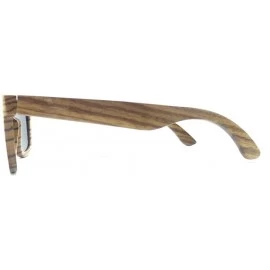 Oversized Natural Zebra Wood Rectangular Frame Polarized Sunglasses- Z6136 - Grey - C211Q1PYG9V $32.77