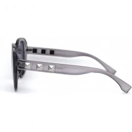 Butterfly Womens Pyramid Stud Trim Arm Plastic Butterfly Sunglasses - Slate Grey - CX1950ODL3D $23.20