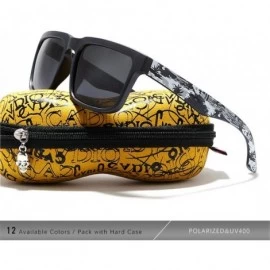 Oval Eye-Catching Function Polarized Sunglasses for Men Matte Black Frame Fit Skull Zipper Case C6 - CK194OOIZ4X $22.75
