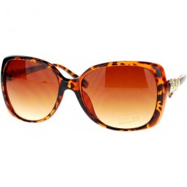 Butterfly Womens Oversized Butterfly Metal Nugget Rhinestone Diva Sunglasses - Tortoise - CT11NOV7BXN $19.62