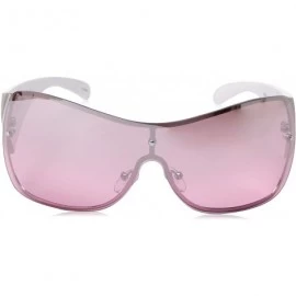 Oversized Women's 1024SP Classic Shield Sunglasses with 100% UV Protection - 170 mm - Silver/Pink - C118NGAM2SO $16.13