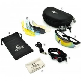 Sport Polarized Sunglasses Interchangeable Cycling Baseball - Black - CU184KEE7DG $47.10