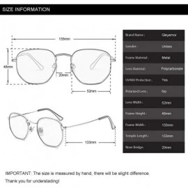 Shield Small Hexagon Flat Lens Sunglasses for Women Men Vintage Hipster Style Polygon Aviator Sun Glasses - CQ193K3HUIS $12.67
