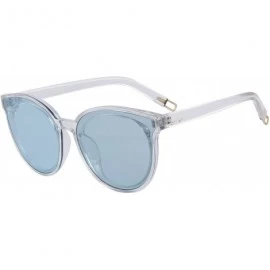 Round Round Sunglasses for Women Vintage Eyewear S8094 - Blue Lens - CH17YG2D4LT $11.65