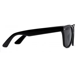Wayfarer Oversized Sunglasses Super Lens Thick Rim Frame - Black - C812MAQMEH5 $7.57