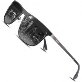 Square Rectangle Polarized Sunglasses for Men UV Protection Driving Glasses with Metal Frame - CB18WX7WCHI $29.24