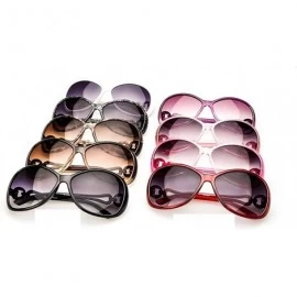 Oval Women Fashion Oval Shape UV400 Framed Sunglasses Sunglasses - Black White - CK1987Y7W73 $14.04