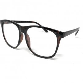 Aviator Nerd Glasses Classic Fashion Frame Clear Lens Square Round Rectangle - Tortoise Tall- Clear - CJ18WYN3790 $10.97